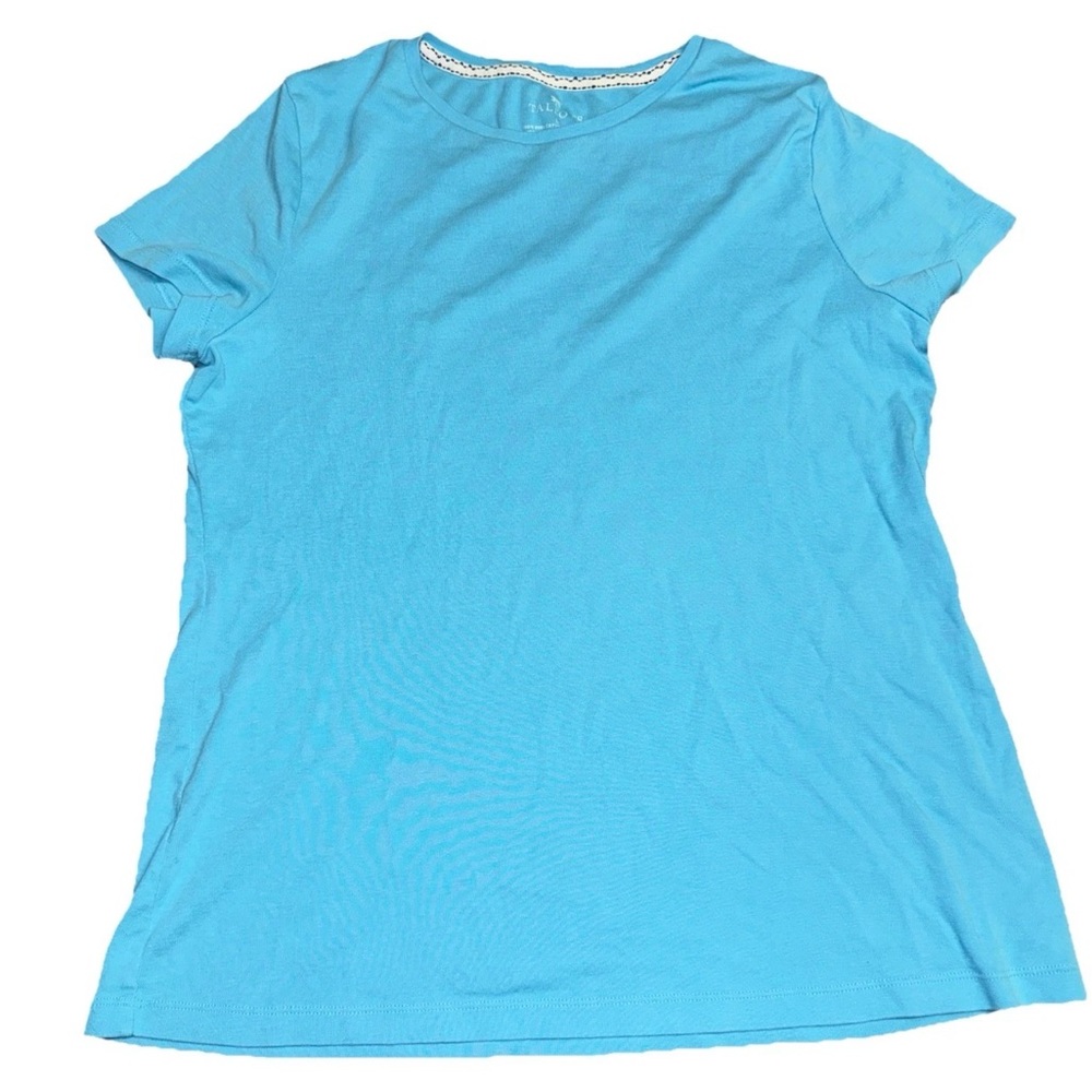 Talbots Large Women's Blue Tshirt 100% Pima Cotton Preppy Casual‎ Comfort Office